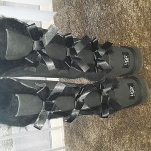 Ugg Black Bow Tall Boots